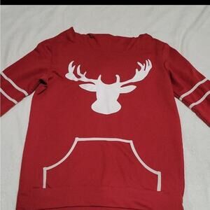 E2 Clothing Medium red and white moose hoodie